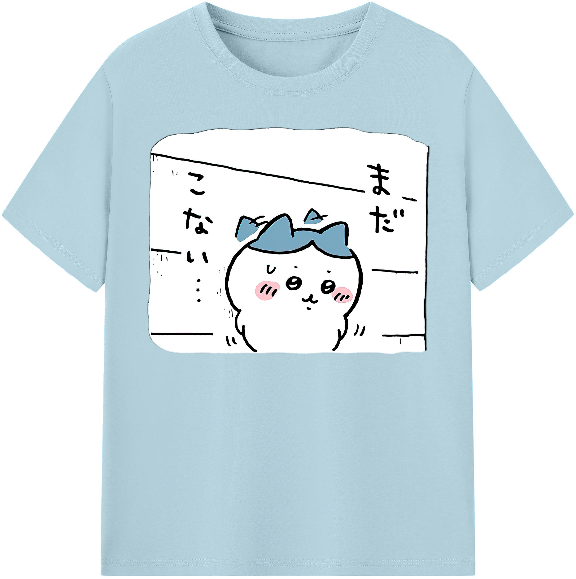 （画像用） ちいかわ ハチワレ Chii-kawa hachiware 綿100％半袖Tシャツ（フロントプリント）